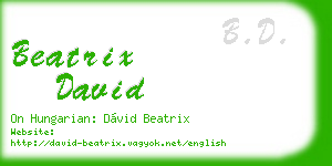 beatrix david business card