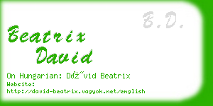 beatrix david business card